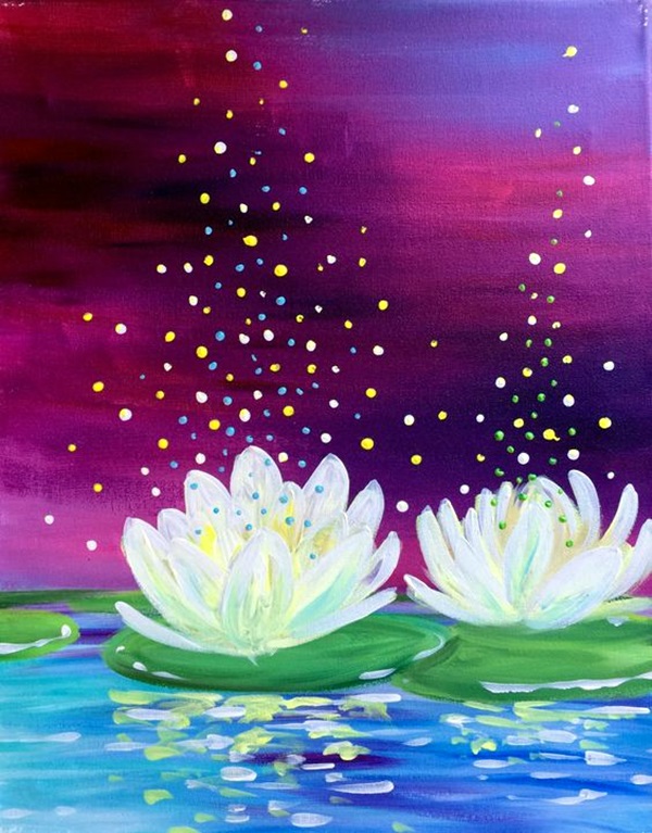 Peaceful Lotus Flower Painting Ideas (8)