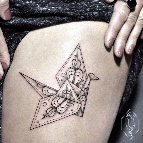 Lovely Origami Tattoo Designs (In Trend) (35)