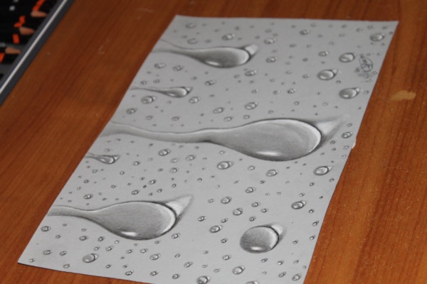 40 Realistic Water Drops Drawings And Tutorials - Bored Art
