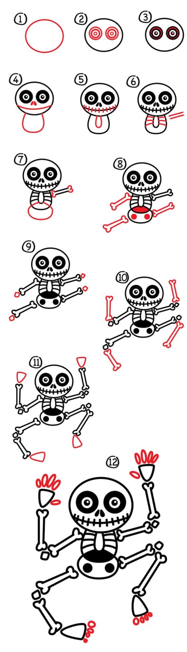 How to Draw a Skeleton Step by Step