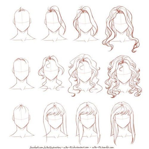 How To Draw Hair (Step By Step Image Guides) - Bored Art