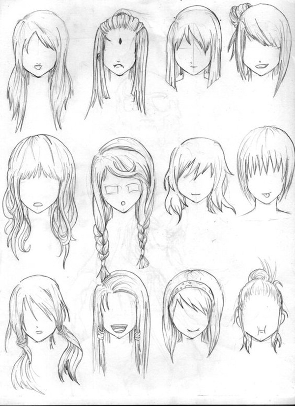 How To Draw Anime Girls Hair Step By Step!