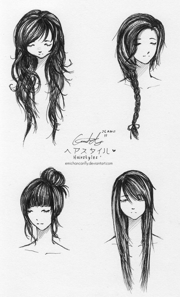 How To Draw Hair (Step By Step Image Guides)