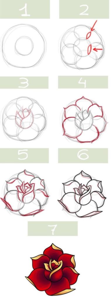 How To Draw A Flower (Step By Step Image Guides) - Bored Art