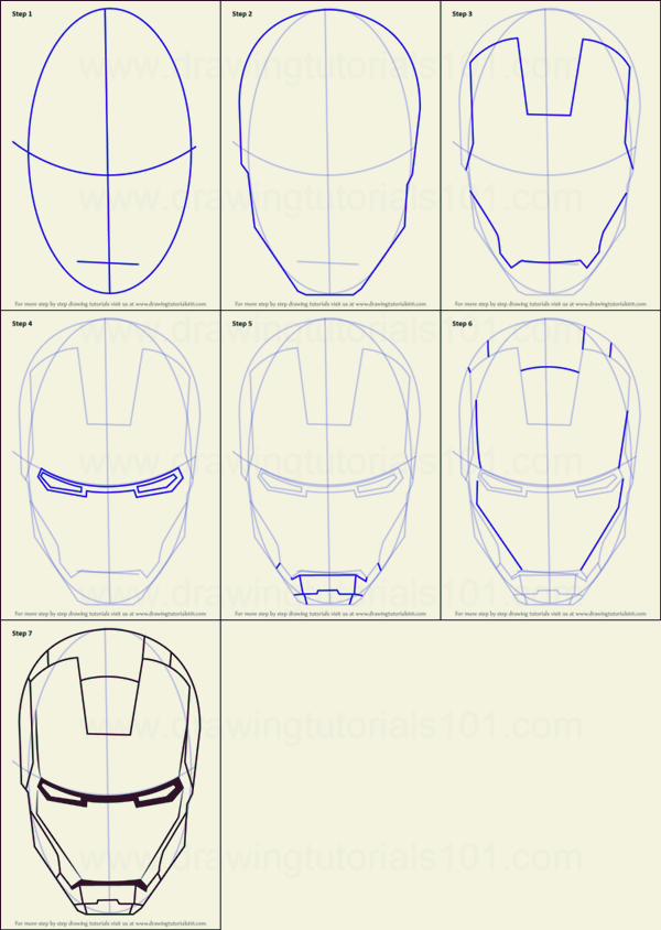How to Draw Iron Man Characters : Drawing Tutorials & Drawing & How to Draw  Iron Man Illustrations Drawing Lessons Step by Step Techniques for Cartoons  & Illustrations