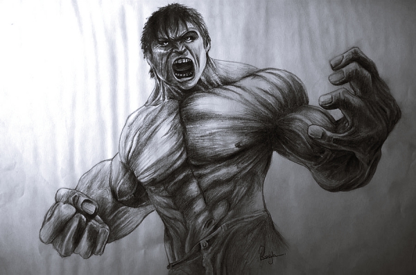 male superhero drawings in pencil