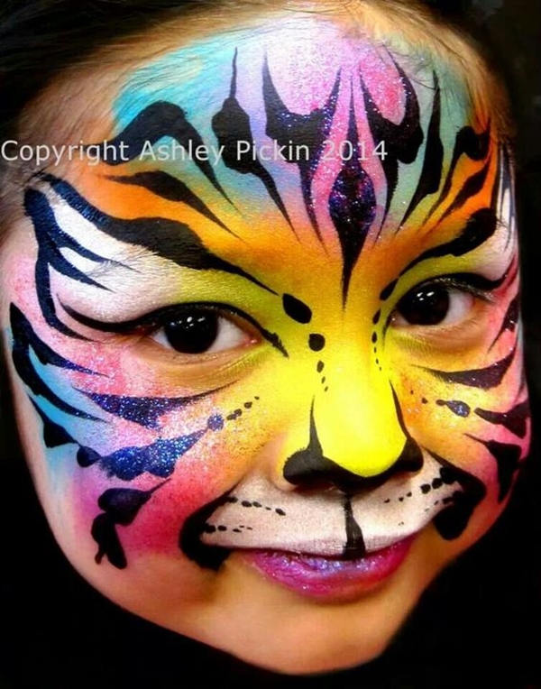 Rainbow Tiger Face Paint