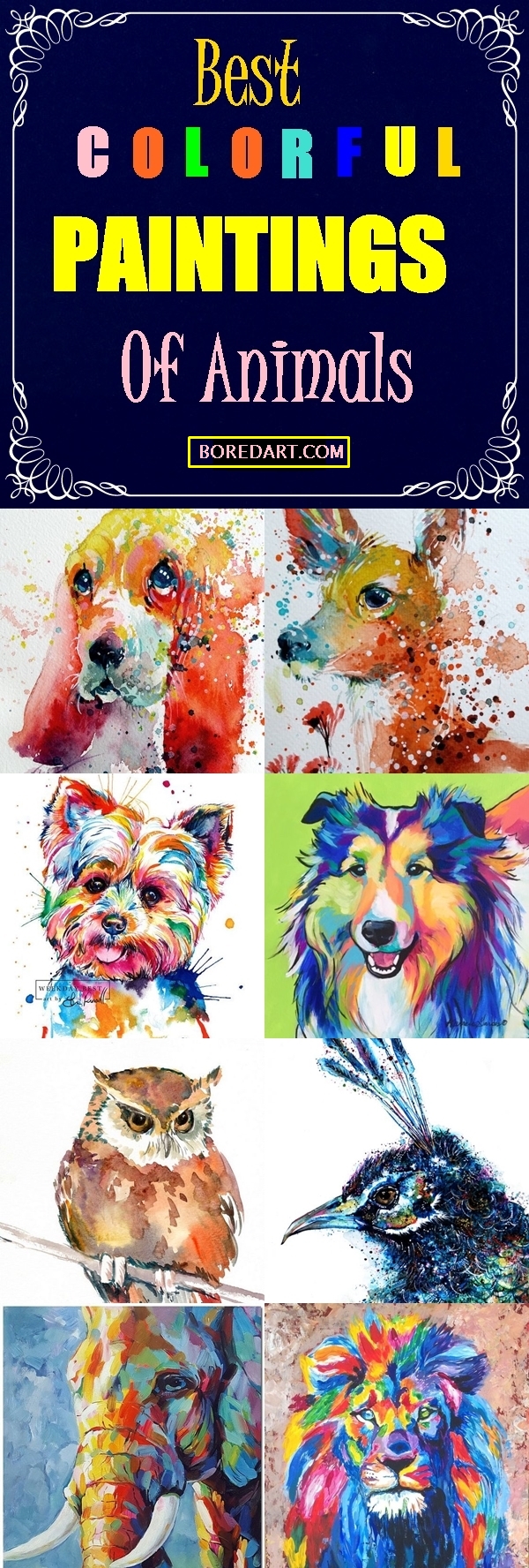 40 Best Colorful Paintings Of Animals - Bored Art