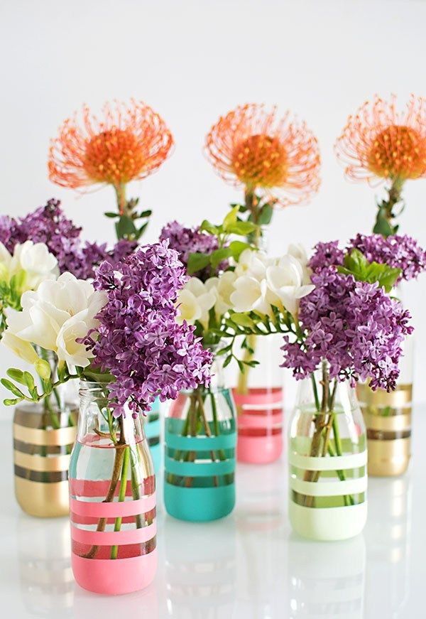 17. DIY Upcycle Jar to Flower Vase