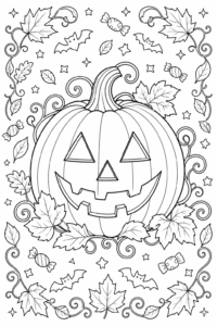Classic jack-o'-lantern coloring page