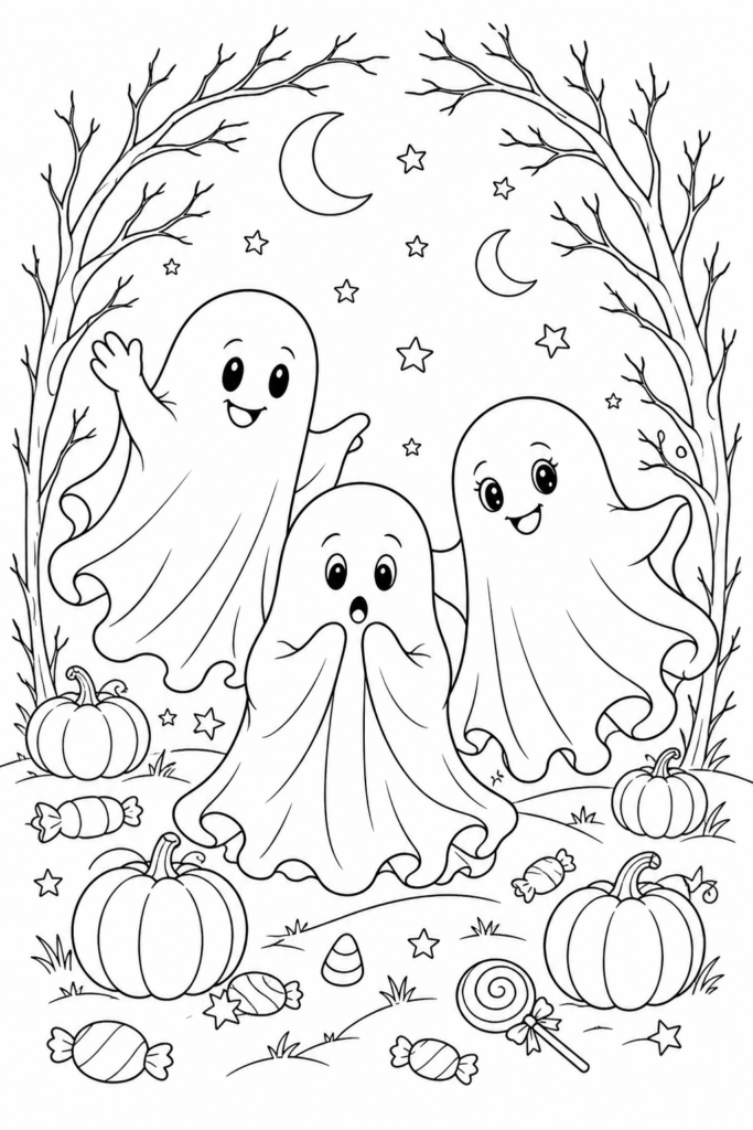 Three little ghosts