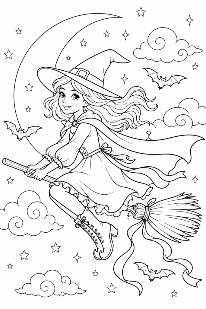 Witch on a broom